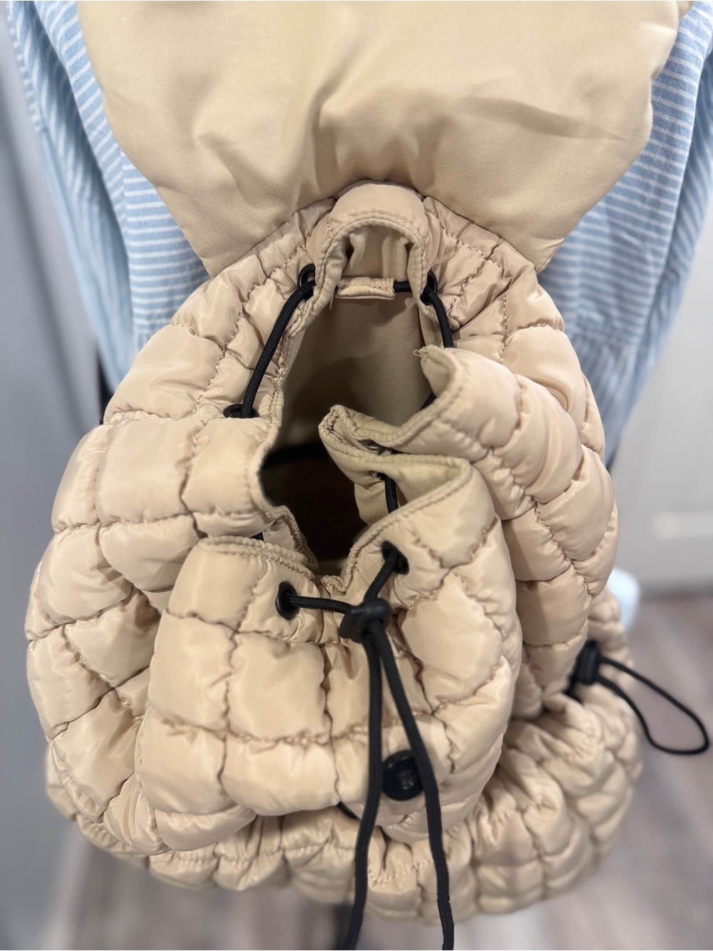 FP Movement Free People Quilted Hiker Backpack Tan One Size - Picture 6 of 13